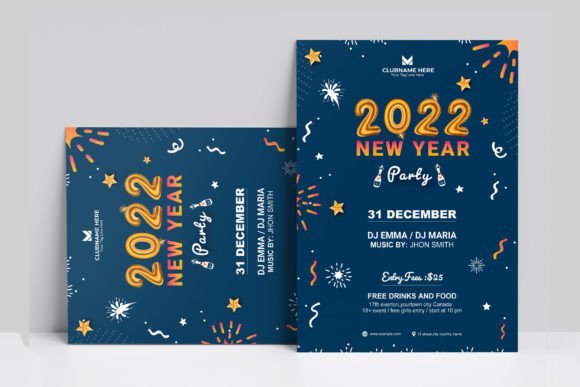 Celebrate with Style: Happy New Year Party Flyer Template 2023