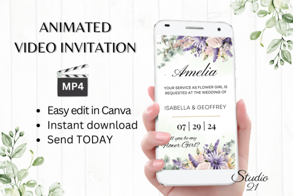 Digital Flower Girl Proposal W3412FG: A Fresh Take on Feminine Typography