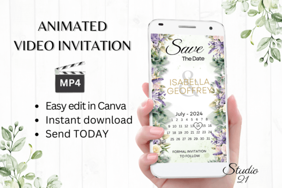 Digital Save the Date W2414B: Effortless Animated Invitations