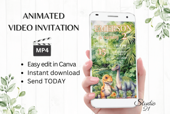Dino-Mite Fun: The Animated Dinosaur Birthday Invitation