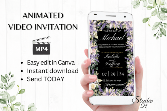 Effortless Groomsmen Invites: The W3411GM Digital Proposal