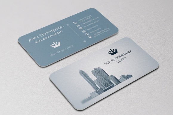 Modern Real Estate Business Card Design Template